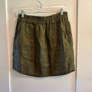 Loft Green Linen Skirt Size Small